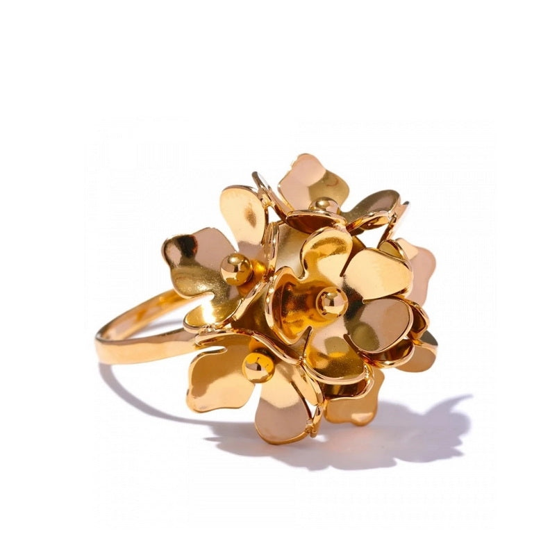 Polished Flower Bouquet Ring