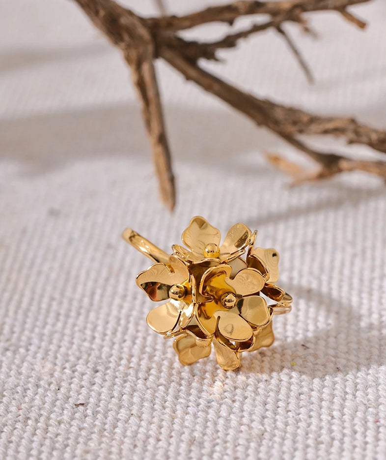 Polished Flower Bouquet Ring