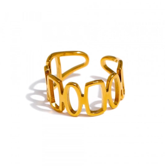 Geometric Outline Open Ring