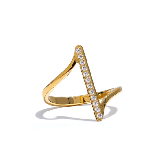 Vertical Bar Studded Ring