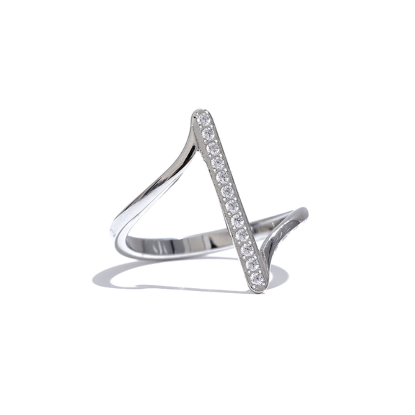 Vertical Bar Studded Ring