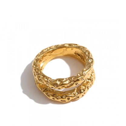 Textured Double Band Ring