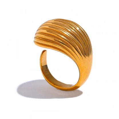 Wave Textured Open Ring