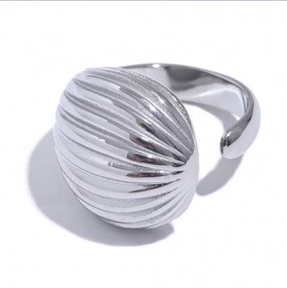 Wave Textured Open Ring