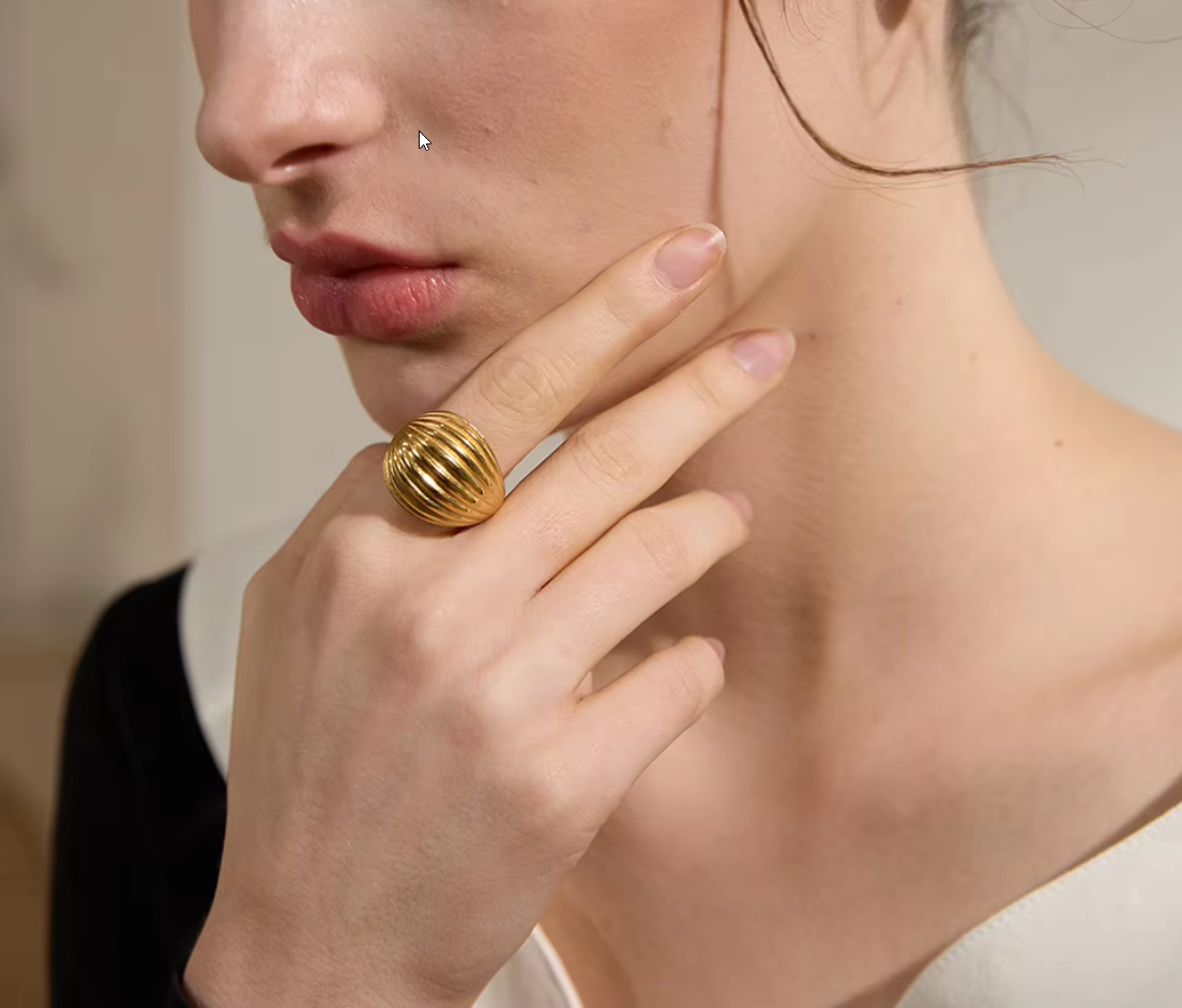 Wave Textured Open Ring