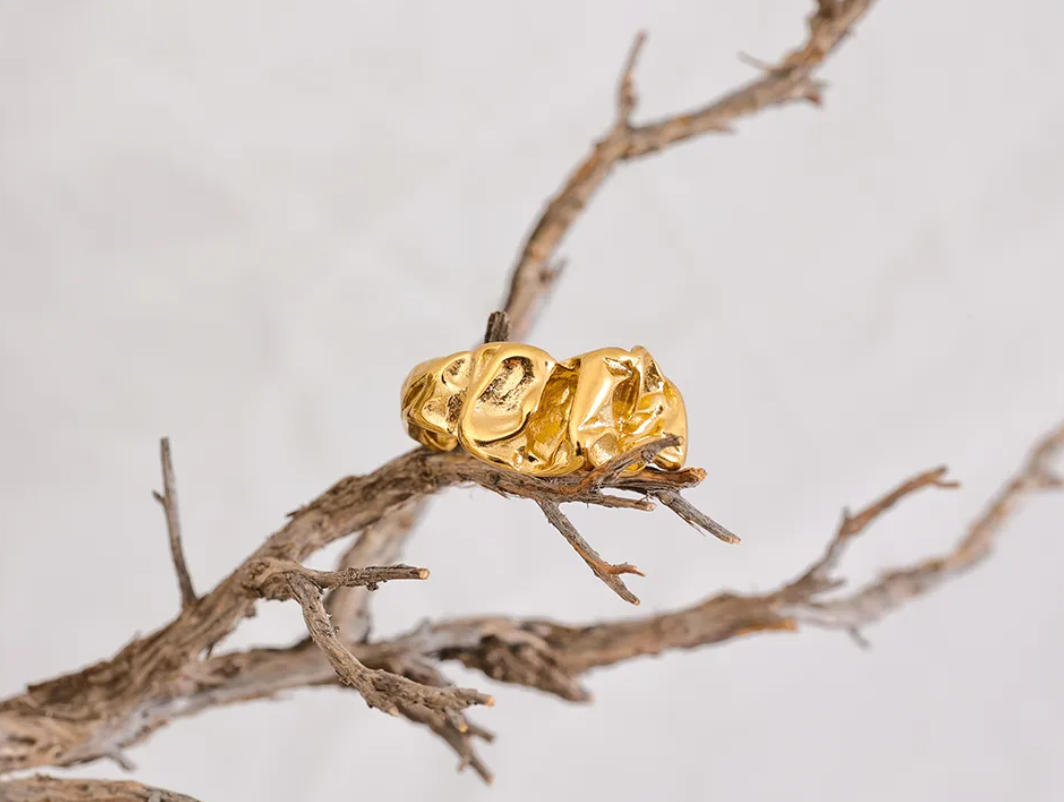 Chunky Molten Gold Ring