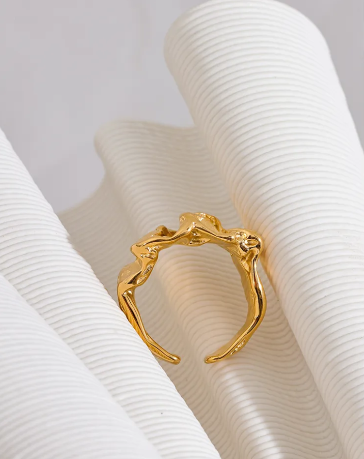 Chunky Molten Gold Ring