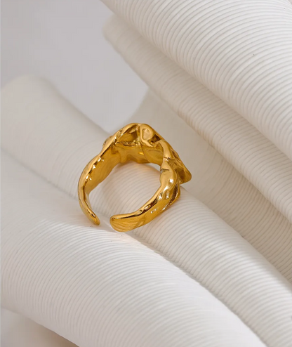 Chunky Molten Gold Ring