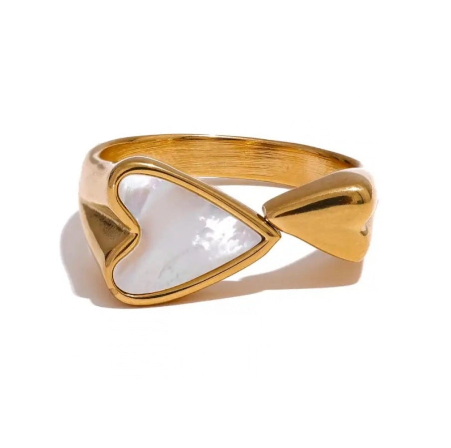 Shell Acrylic Double Heart Ring