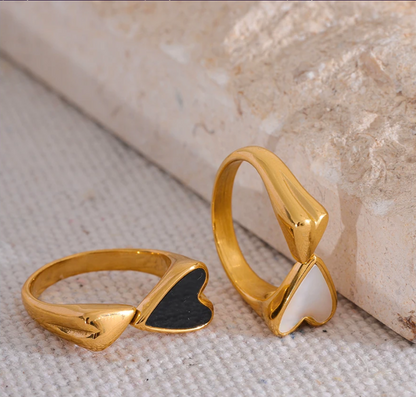 Shell Acrylic Double Heart Ring