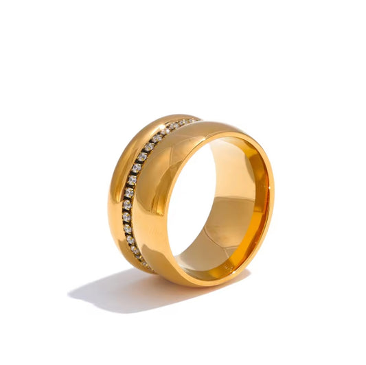 Wide Band Pavé Ring