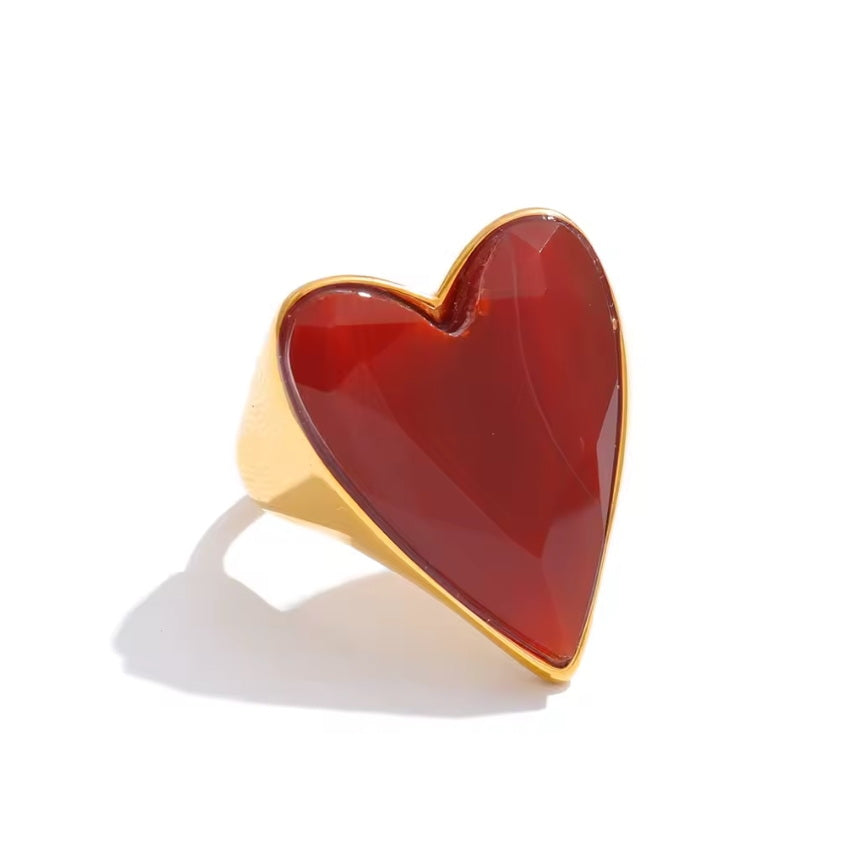 Crimson Heart Signet Ring