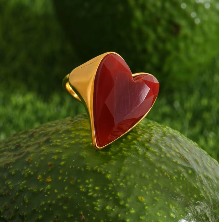 Crimson Heart Signet Ring