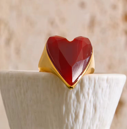Crimson Heart Signet Ring