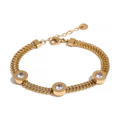Three Stone Chain Bracelet
