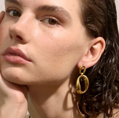 Drop Molten Halo Earrings