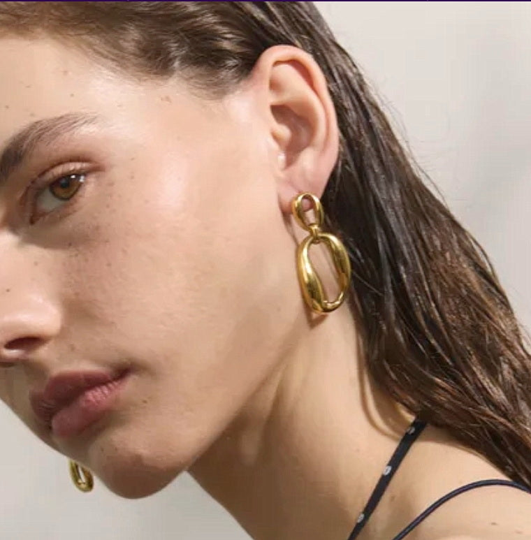 Drop Molten Halo Earrings